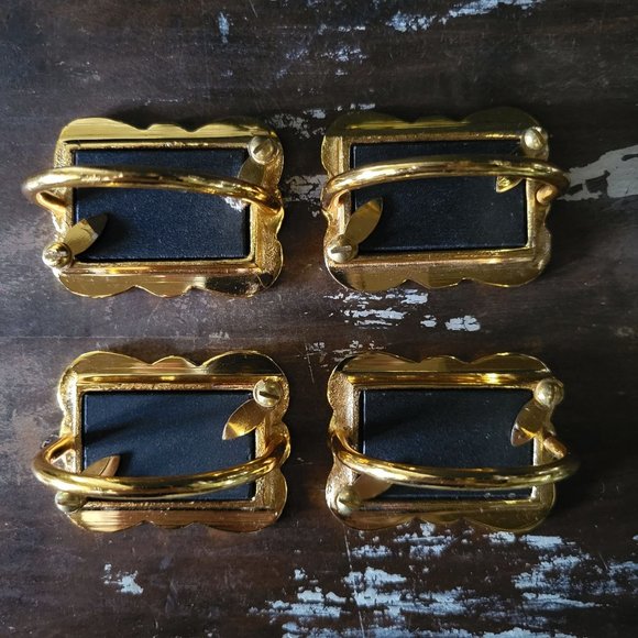 Set of Four Ornate Gold Picture Frame Napkin Rings, Hostess Gift, Housewarming - Picture 4 of 5
